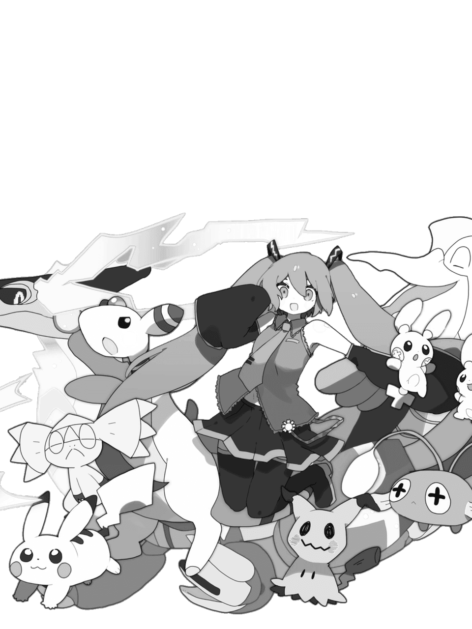 Vocaloid 5 for Other wallpaper featuring digital art and black and white and more