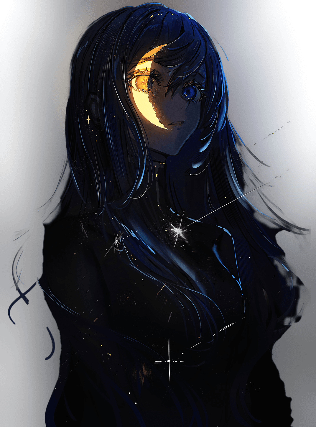 moon eye OC for Kobo Clara e-reader wallpaper or screensaver featuring character and portrait and more