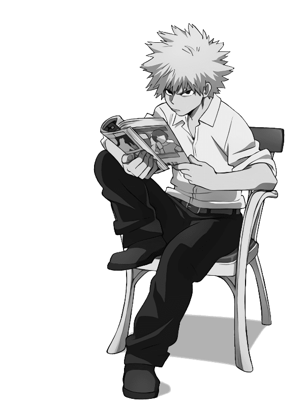 MHA Katsuki for Kindle Paperwhite e-reader wallpaper or screensaver featuring anime character and reading and more