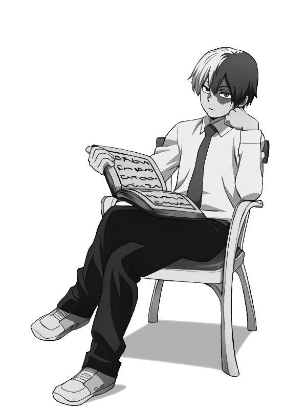 MHA Shoto for Kindle Paperwhite e-reader wallpaper or screensaver featuring boy and sitting and more