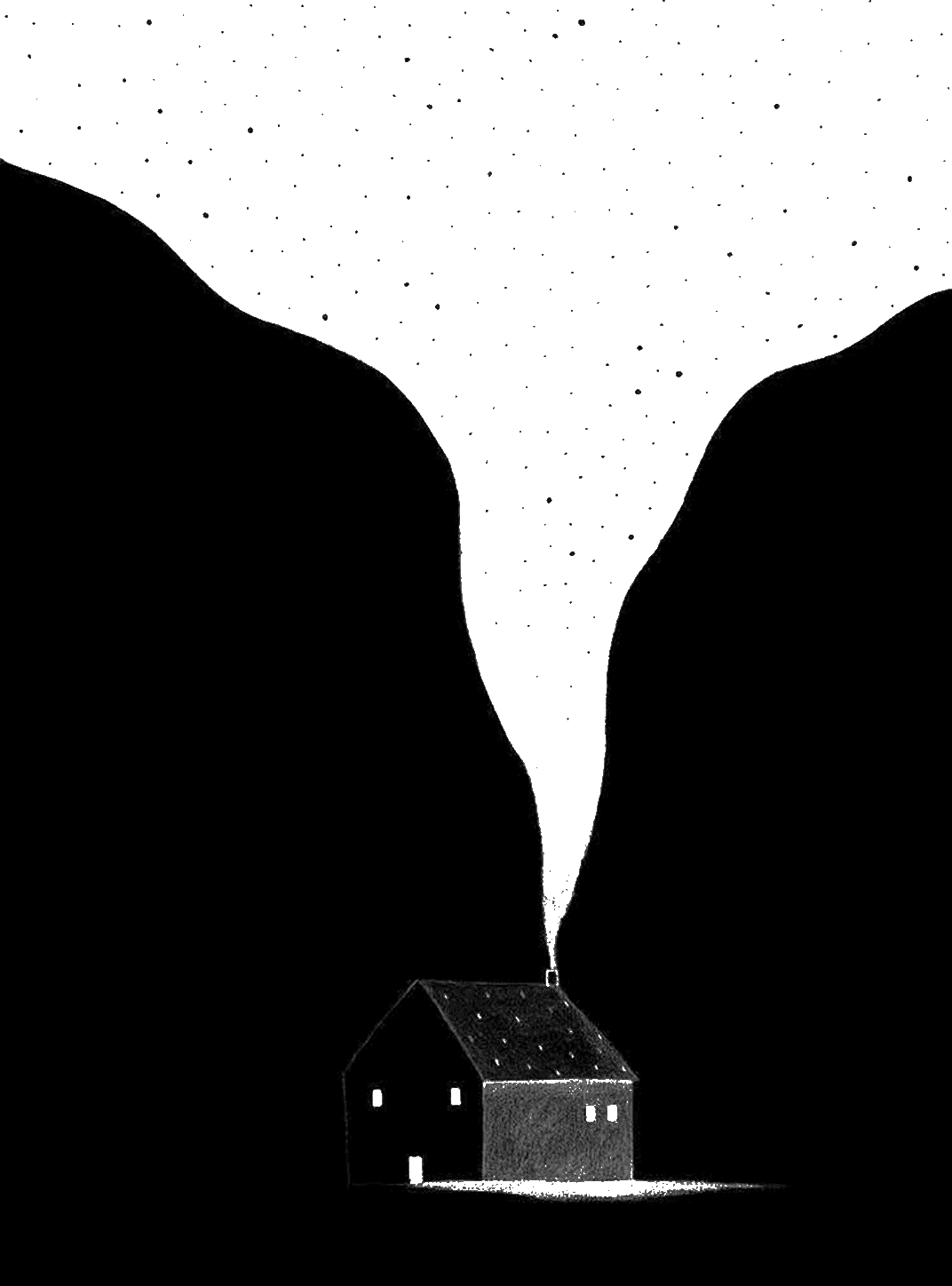 Home for Kindle Paperwhite e-reader wallpaper or screensaver featuring house and smoke and more