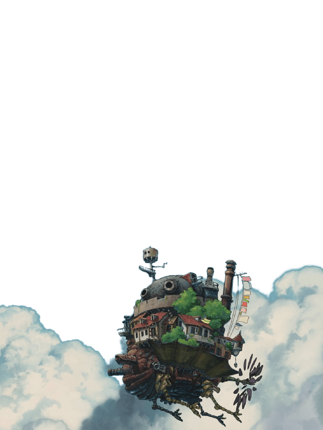 Howls Castle for e-reader e-reader wallpaper or screensaver featuring floating castle and steampunk and more