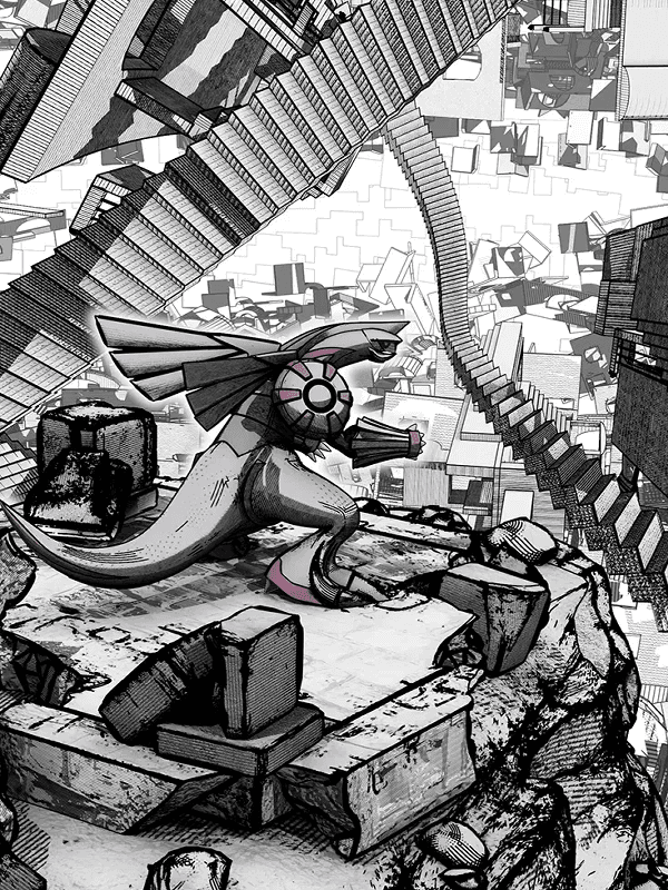 Palkia by N-DESIGN Inc. for Kindle Paperwhite e-reader wallpaper or screensaver featuring dragon and fantasy and more