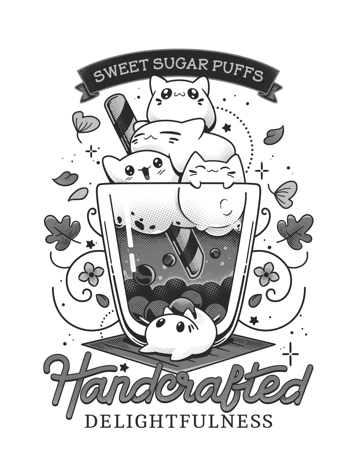 Cat Drink for e-reader e-reader wallpaper or screensaver featuring cats and dessert and more