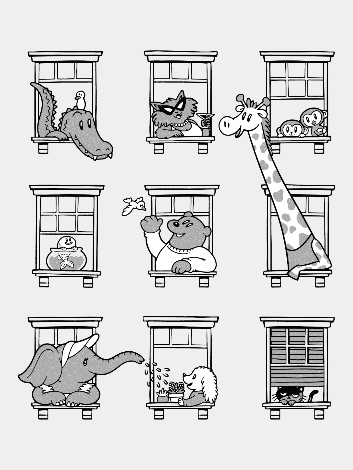 Windows and Animals for e-reader e-reader wallpaper or screensaver featuring animals and windows and more