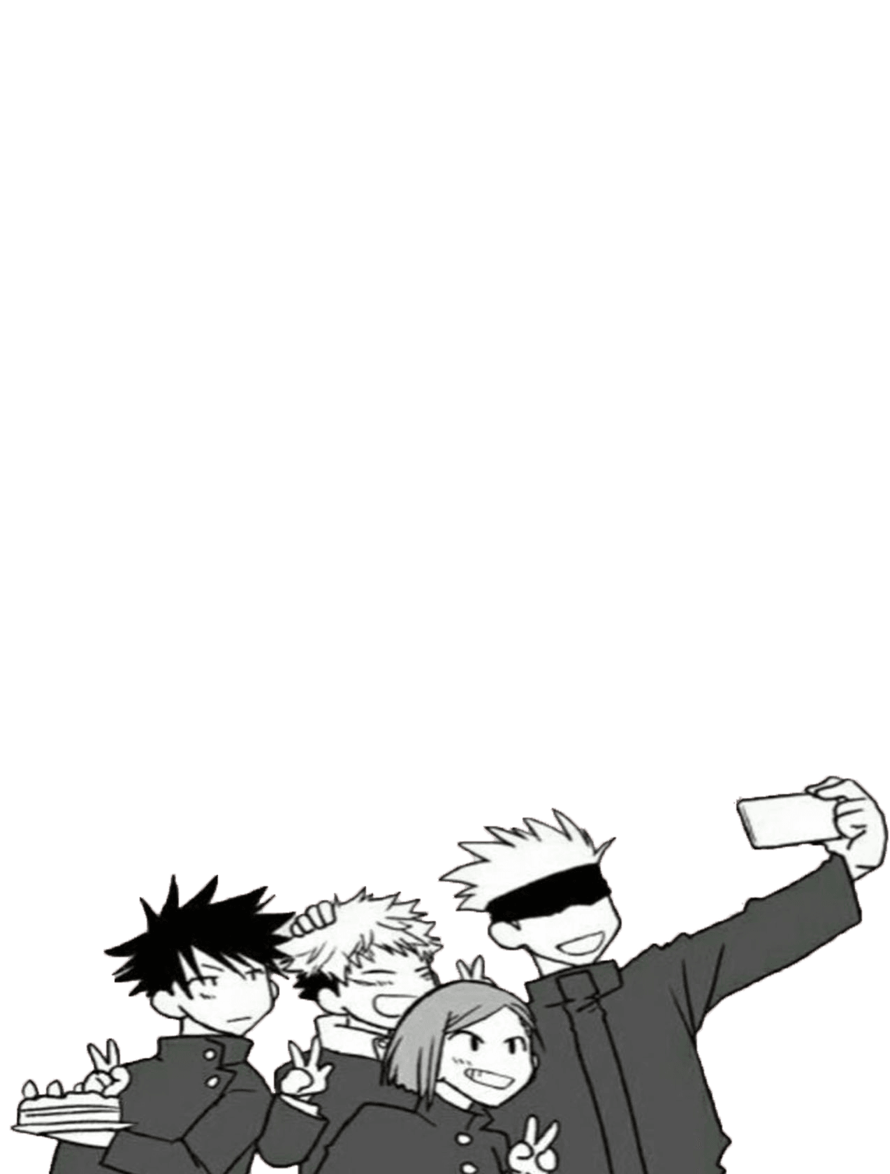 jjk family for Kobo Libra e-reader wallpaper or screensaver featuring group of friends and selfie and more