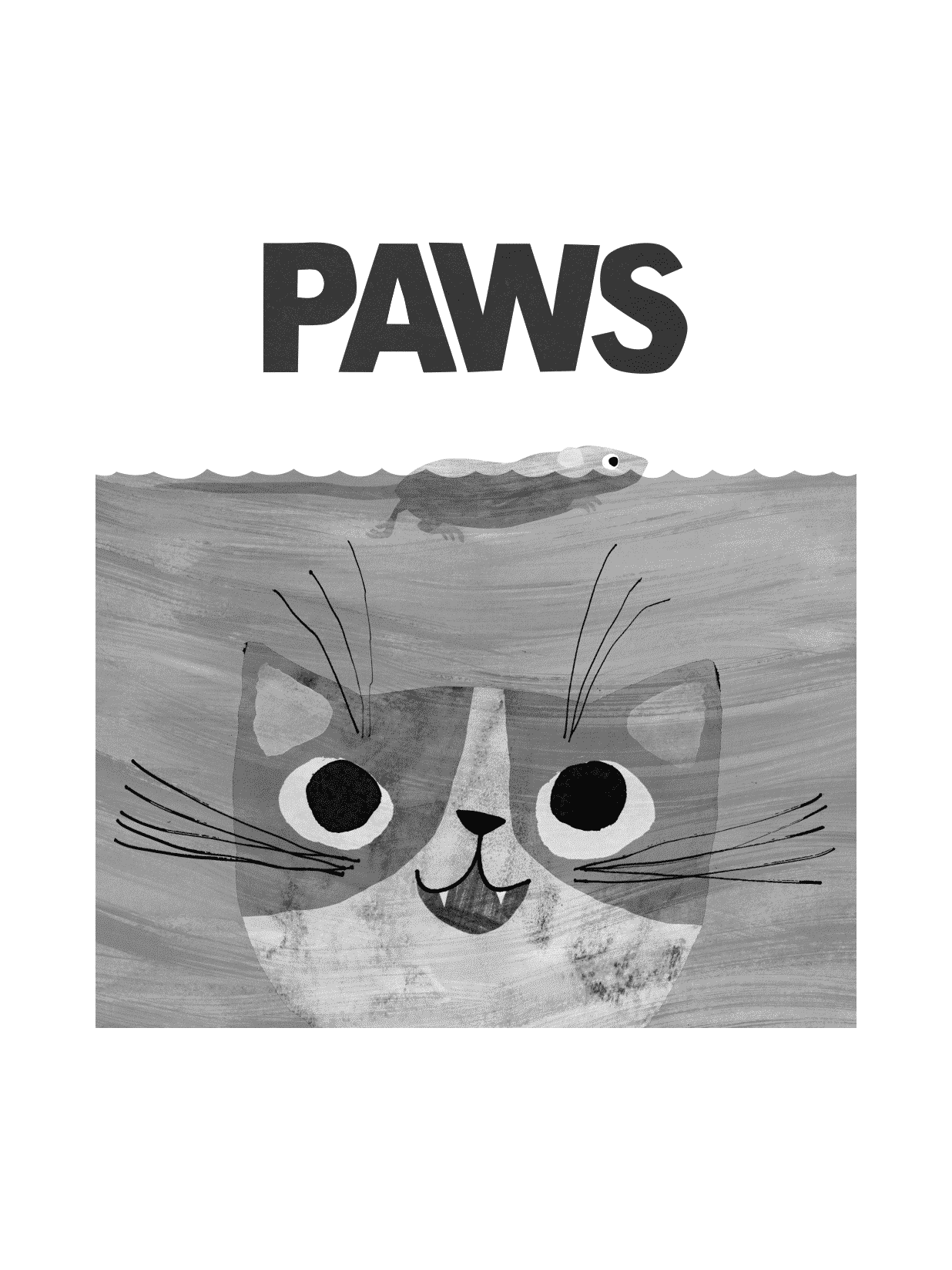 PAWS for e-reader e-reader wallpaper or screensaver featuring cat and illustration and more